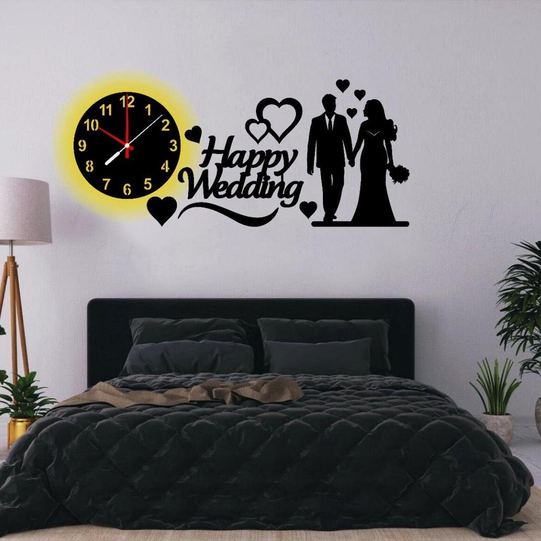 Happy Wedding Wall Clock