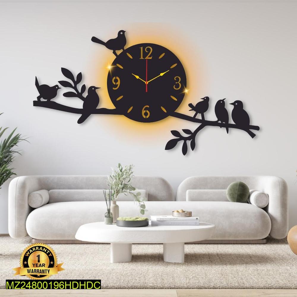 Sparrow Design Wall Clock with Backlight