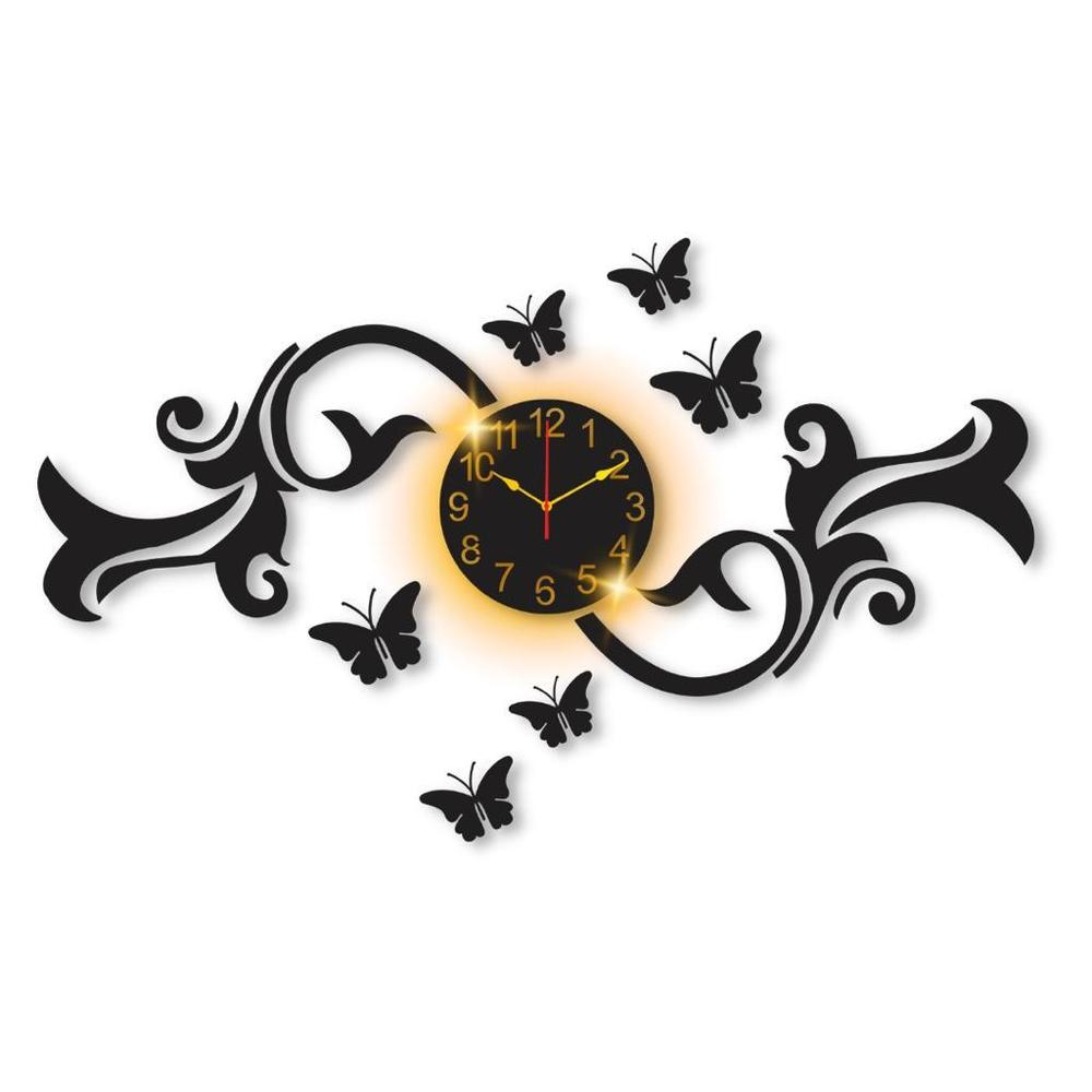 Butterfly Design Wall Clock with Backlight