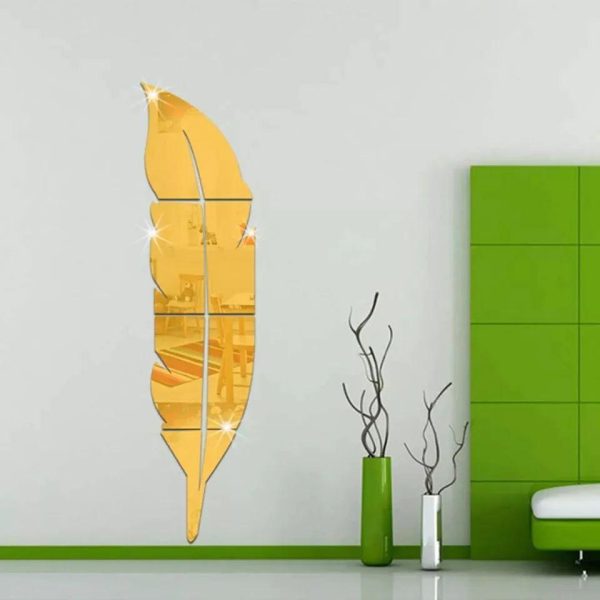 Leaf Shape Wall Mirror Golden