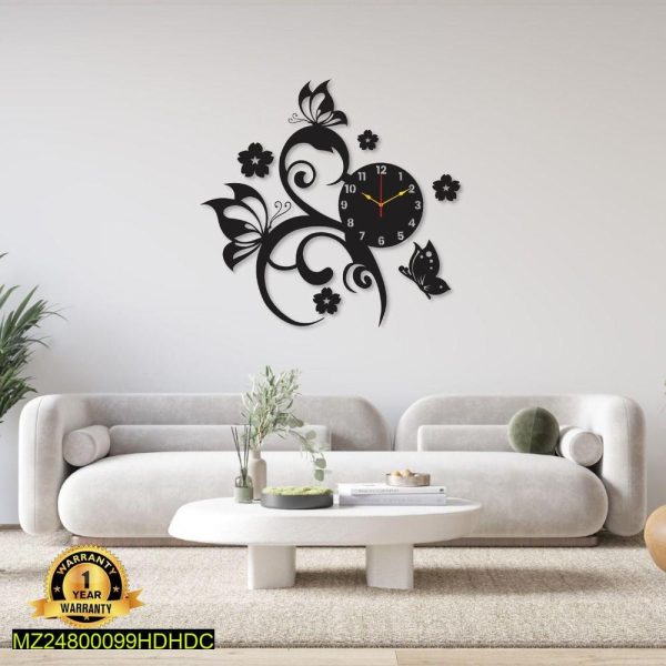 Flower Butterfly DIY Wall Clock