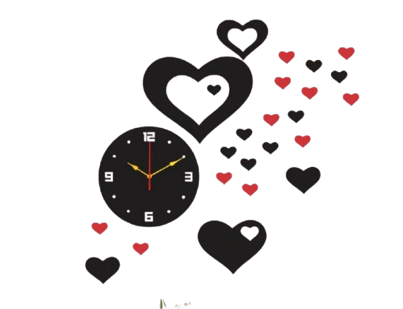 Wanduhr, wall clock Heart design