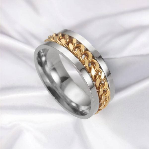 Golden Chain Spinner Design Mood Ring