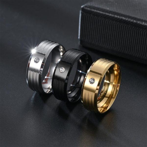 Zircon Stainless Steel Ring for Men/Women – Hypoallergenic & Durable